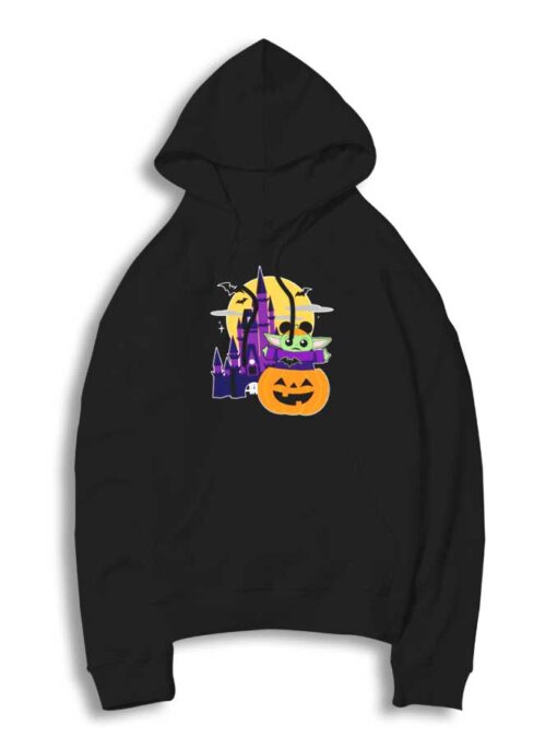 Halloween Castle and Baby Yoda Pumpkin Hoodie