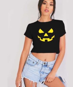 Halloween Horror Nights Pumpkin Face Crop Top Shirt