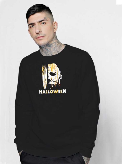 Halloween Michael Myers Dripping Green Sweatshirt