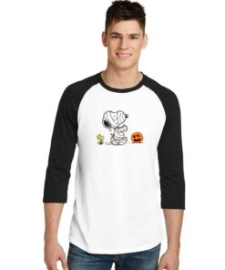 Halloween Mummy Snoopy Sleep Walking Raglan Tee