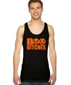 Halloween October Boo Bitches Pumpkin Tank Top