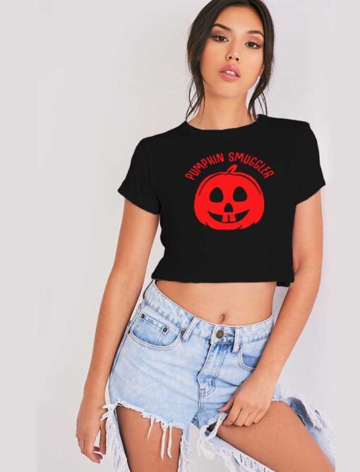 Halloween Smuggler Pumpkin Fruit Crop Top Shirt