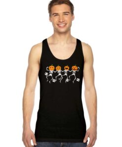 Halloween Soccer Player Pumpkin Skeletons Dance Tank Top