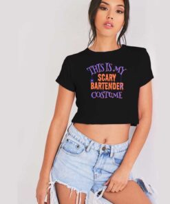 Halloween This Is My Scary Bartender Costume Crop Top Shirt