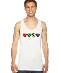 Harry Potter Hogwarts House Heart Pixelated Tank Top