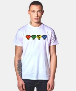 Harry Potter Hogwarts House Heart Pixelated T Shirt