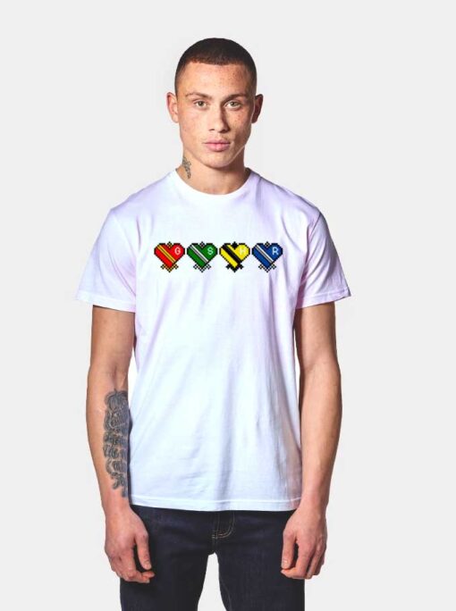 Harry Potter Hogwarts House Heart Pixelated T Shirt