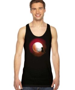 Harvest Mewn Red Moon Halloween Tank Top