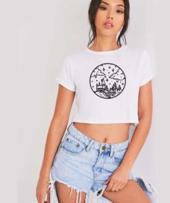 Hogwarts Castle Sky Picture Drawing Crop Top Shirt