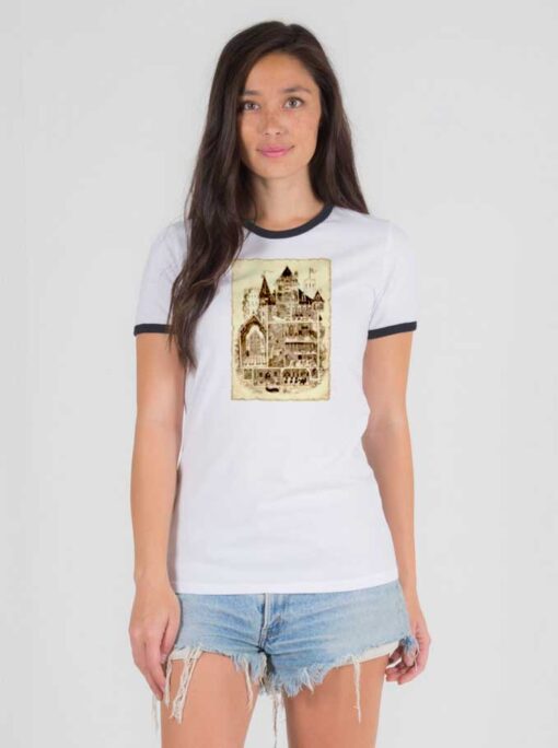 Hogwarts Magic School Diagram Picture Ringer Tee