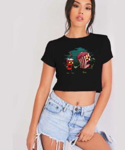 Horror Movie Essentials Popcorn Halloween Crop Top Shirt