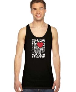 I Love Halloween Doodle Art Tank Top