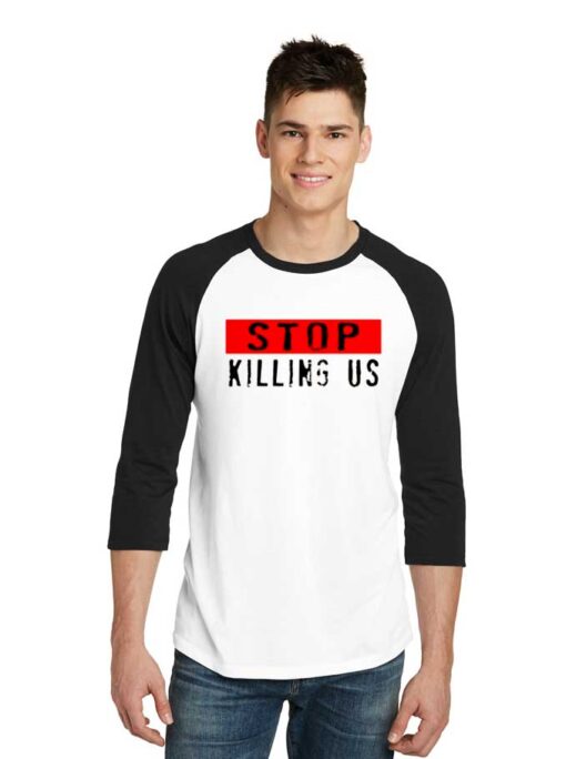 Impostor Please Stop Killing Us Raglan Tee