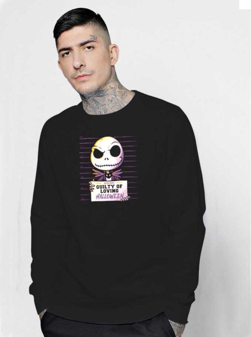 Jack Skellington Loving Halloween Mug Shot Sweatshirt