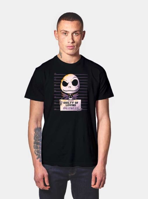 Jack Skellington Loving Halloween Mug Shot T Shirt