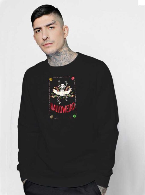 Lets Get Halloweird Skeleton Motive Sweatshirt