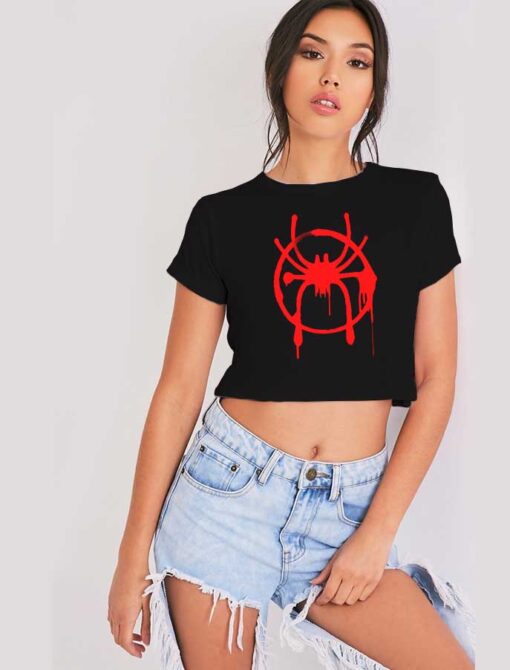 Marvel SpiderMan Into the Spider Verse Dripping Crop Top Shirt