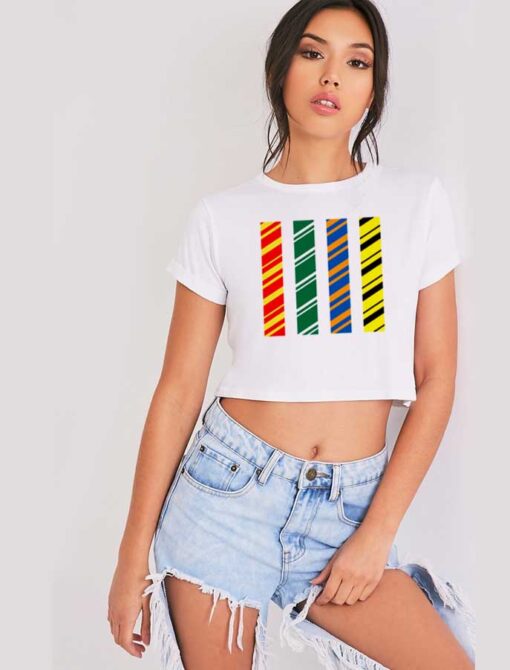 Minimalist Hogwarts House Colors Bars Crop Top Shirt