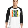 Minimalist Hogwarts House Colors Bars Raglan Tee