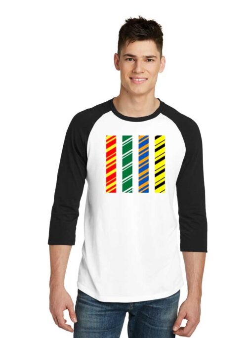 Minimalist Hogwarts House Colors Bars Raglan Tee