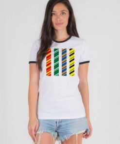 Minimalist Hogwarts House Colors Bars Ringer Tee