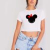 Minnie Mouse Halloween Scary Face Crop Top Shirt