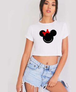 Minnie Mouse Halloween Scary Face Crop Top Shirt