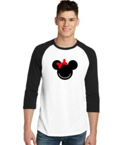 Minnie Mouse Halloween Scary Face Raglan Tee