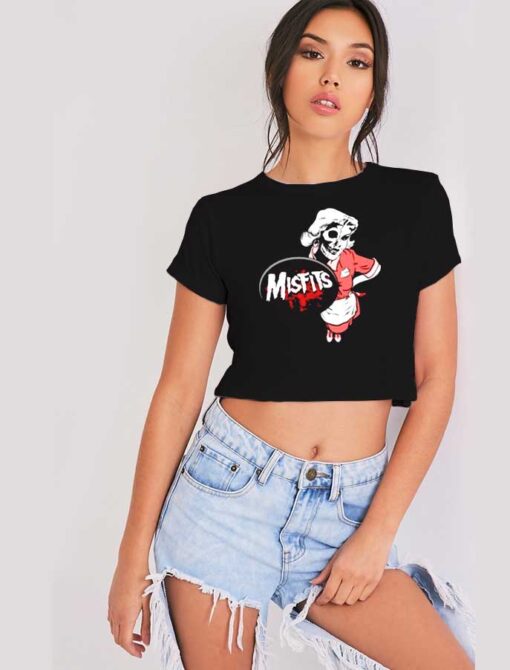 Misfits Halloween Women Zombie Costume Crop Top Shirt