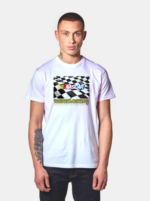 Nascar Racing Check Flag Logo T Shirt