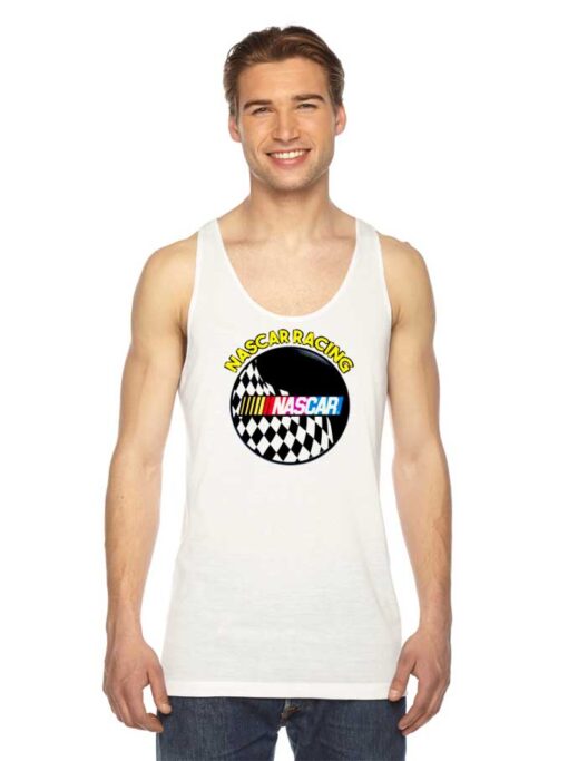 Nascar Raising Race Check Flag Circle Tank Top