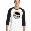 Nascar Raising Race Check Flag Circle Raglan Tee