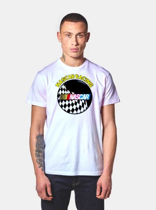 Nascar Raising Race Check Flag Circle T Shirt