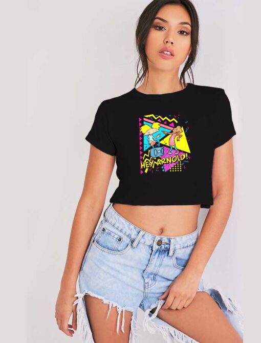 Nickelodeon Hey Arnold 90’s Cartoon Poster Crop Top Shirt