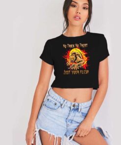 No Trick No Treat Halloween Werewolf Crop Top Shirt