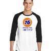 Number 76 Official Fuel Of Nascar Raglan Tee