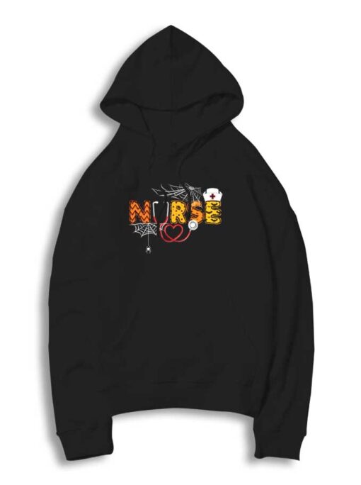 Nurse Halloween Pumpkin Boo Spider Hoodie