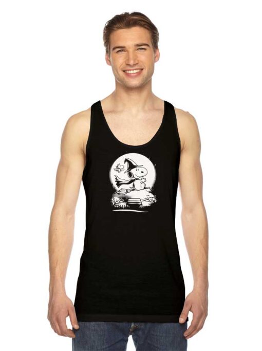 Peanuts Snoopy Witch Broom Halloween Tank Top