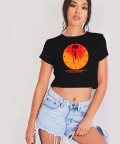 Pumpkin Clock Counting Down To Halloween Crop Top Shirt