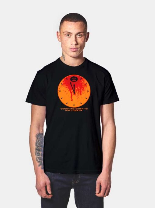 Pumpkin Clock Counting Down To Halloween T Shirt