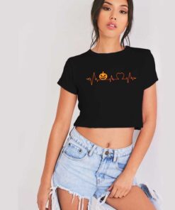 Pumpkin Heartbeat Frequentie Halloween Crop Top Shirt