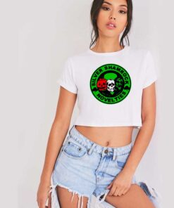 Silver Shamrock Novelties Halloween Mask Crop Top Shirt