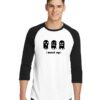 Spooky Scary Ghost Meet Up Halloween Raglan Tee