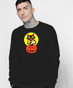 Stay Spooky Black Cat In The Pumpkin Sweatshirt