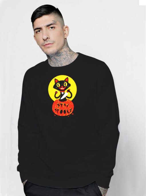 Stay Spooky Black Cat In The Pumpkin Sweatshirt