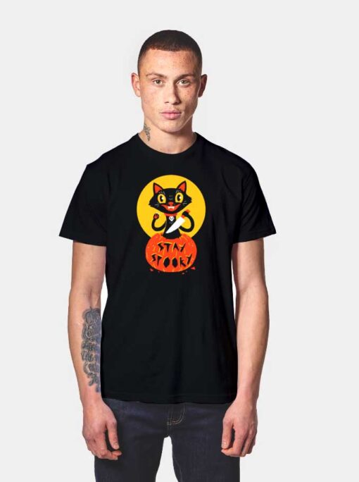 Stay Spooky Black Cat In The Pumpkin T Shirt