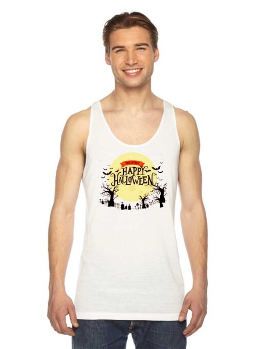 Trick Or Treat Happy Halloween Cemetery Tank Top