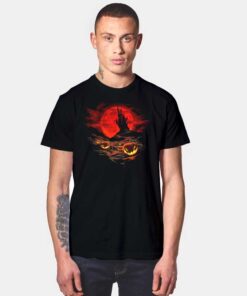 Vampire Castle Red Moon Pumpkin Halloween T Shirt