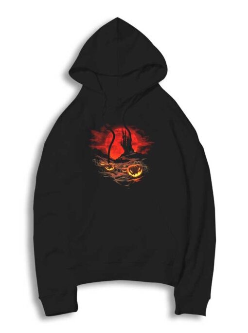 Vampire Castle Red Moon Pumpkin Halloween Hoodie