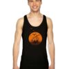 Vintage Vampire Pumpkin Sunset Background Tank Top